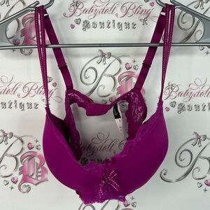 Chantelle bra lace Lacie bright pink purple cupped Fuchsia Lace Bra